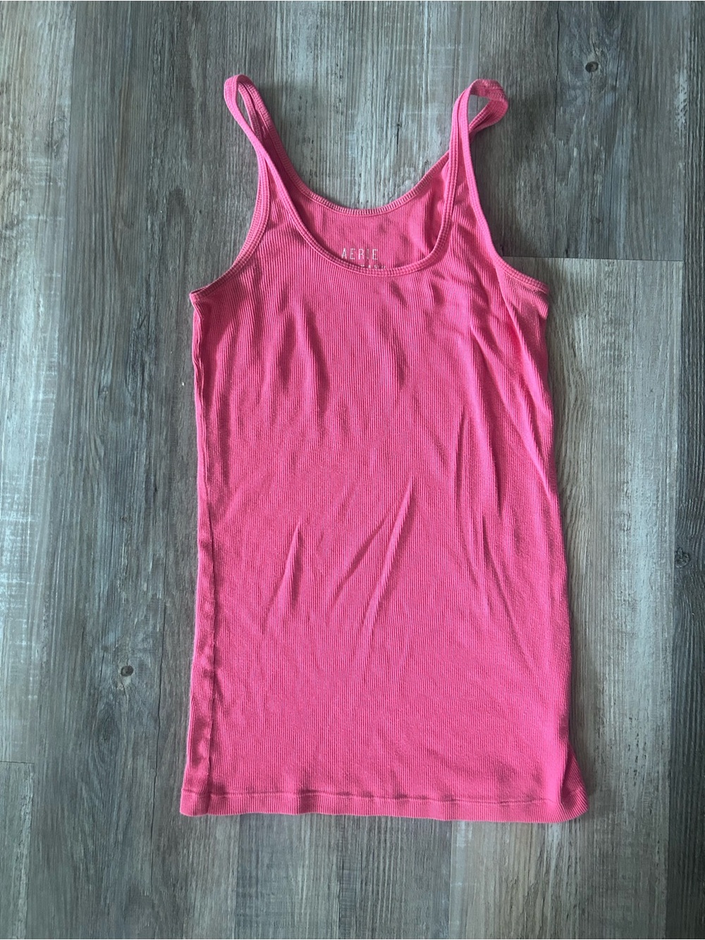 aerie Hot Pink Ribbed Tank - Scoop Neck Cami